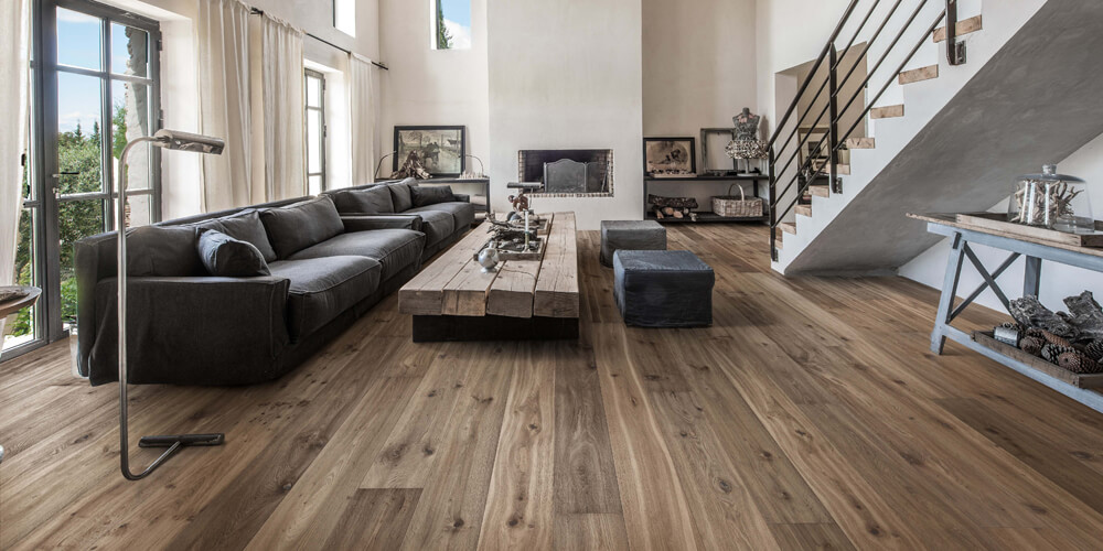 Hardwood flooring in living room