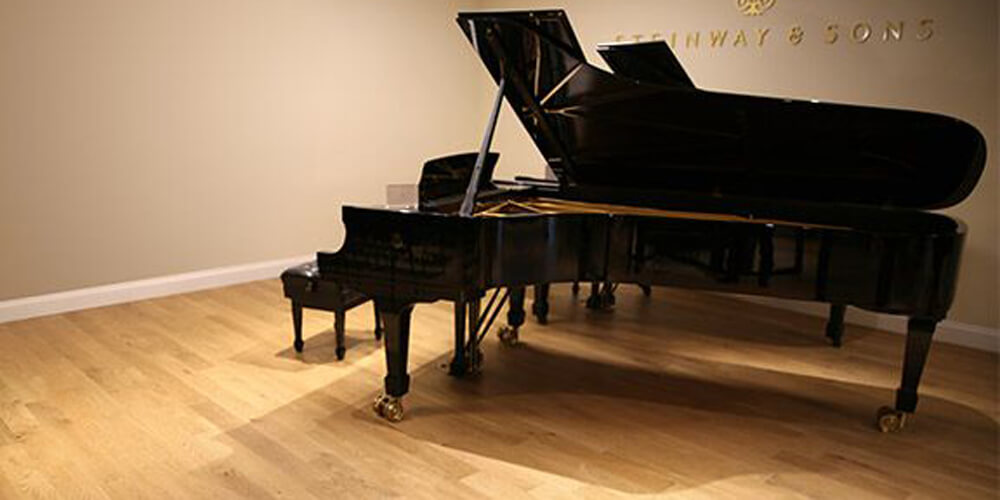 Showcase Commercial Space with a black grand piano