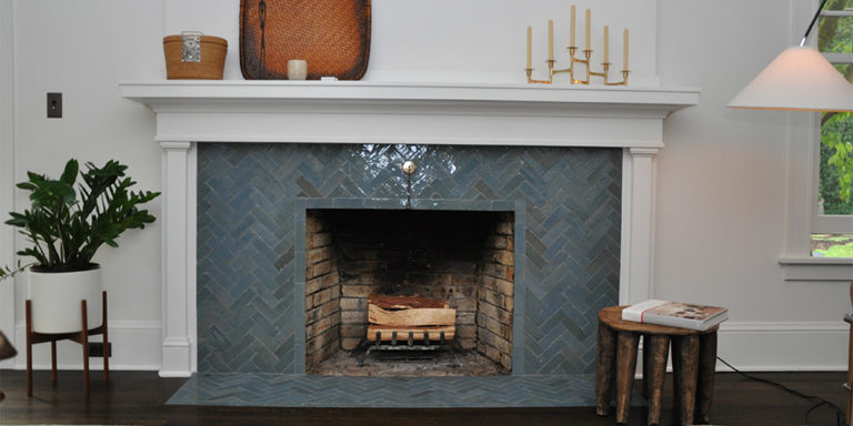 herringbone fireplace surround tile