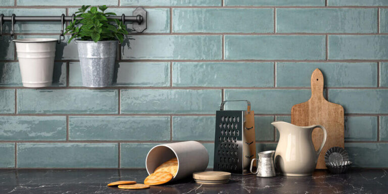 Statements Ceramic Aqua Crackle Tile