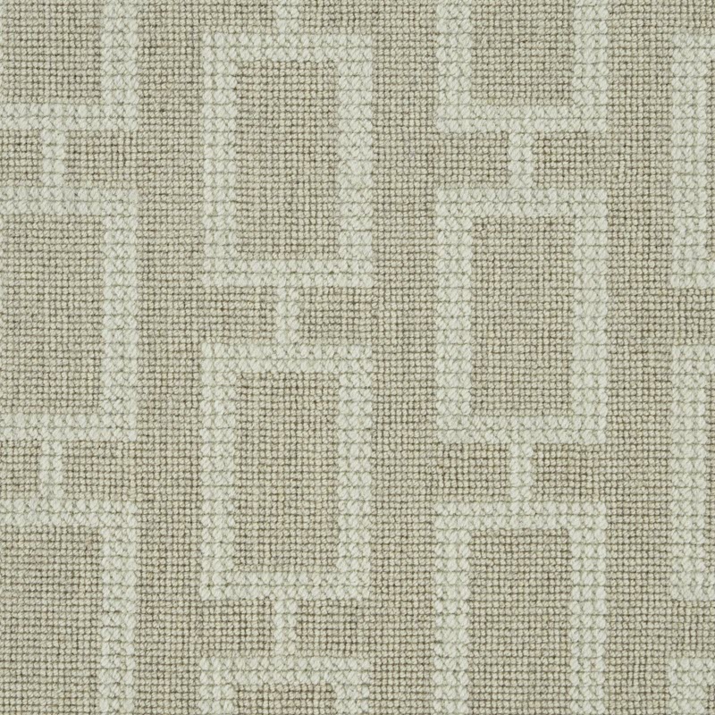 J.Mish's Chelsea is a large-scale woven Wilton carpet with a classic chainlink pattern built of rectangular shapes.
