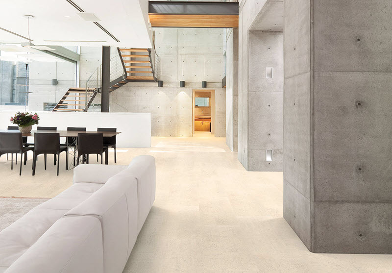 Cork flooring can look formal and relaxed
