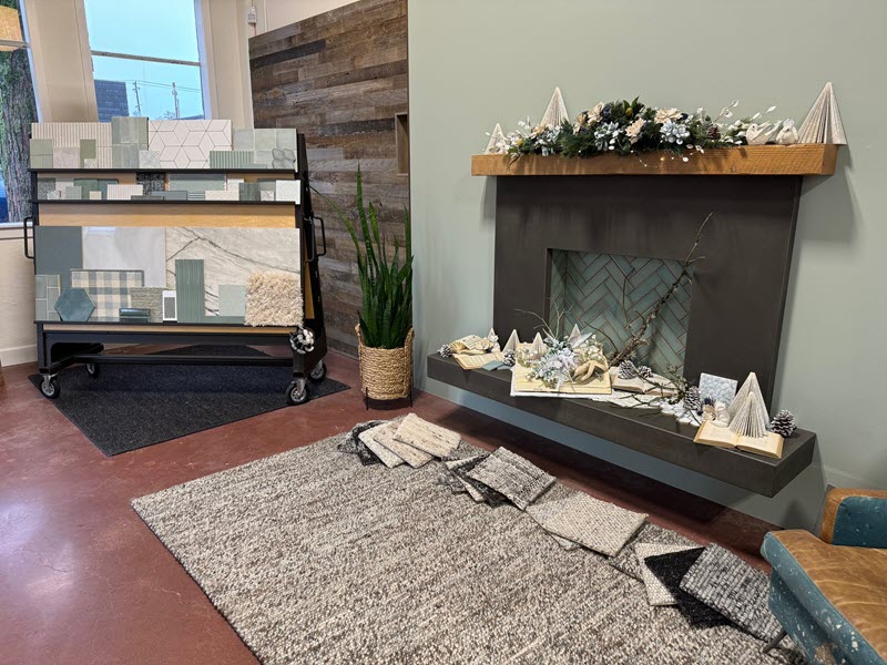 Holiday Hearth 2023 display at Classique Floors by Kristina McClanahan