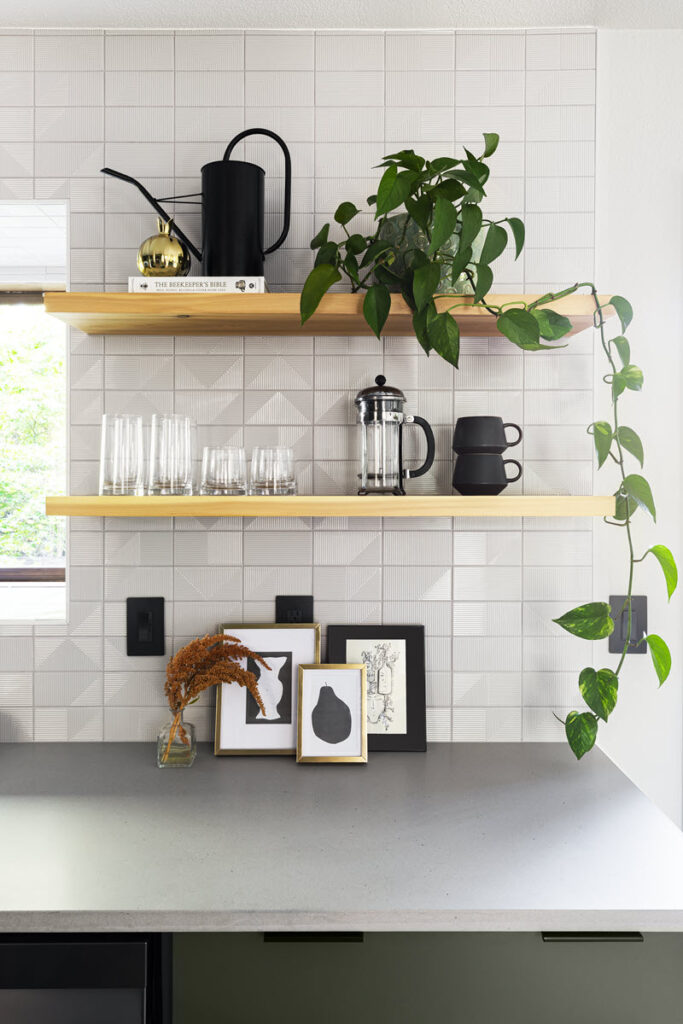 kitchen with white backsplash | Classique floors + tile