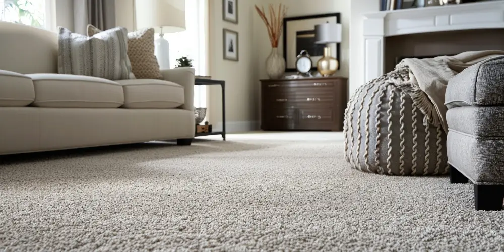 Interior of modern living room with wool carpet